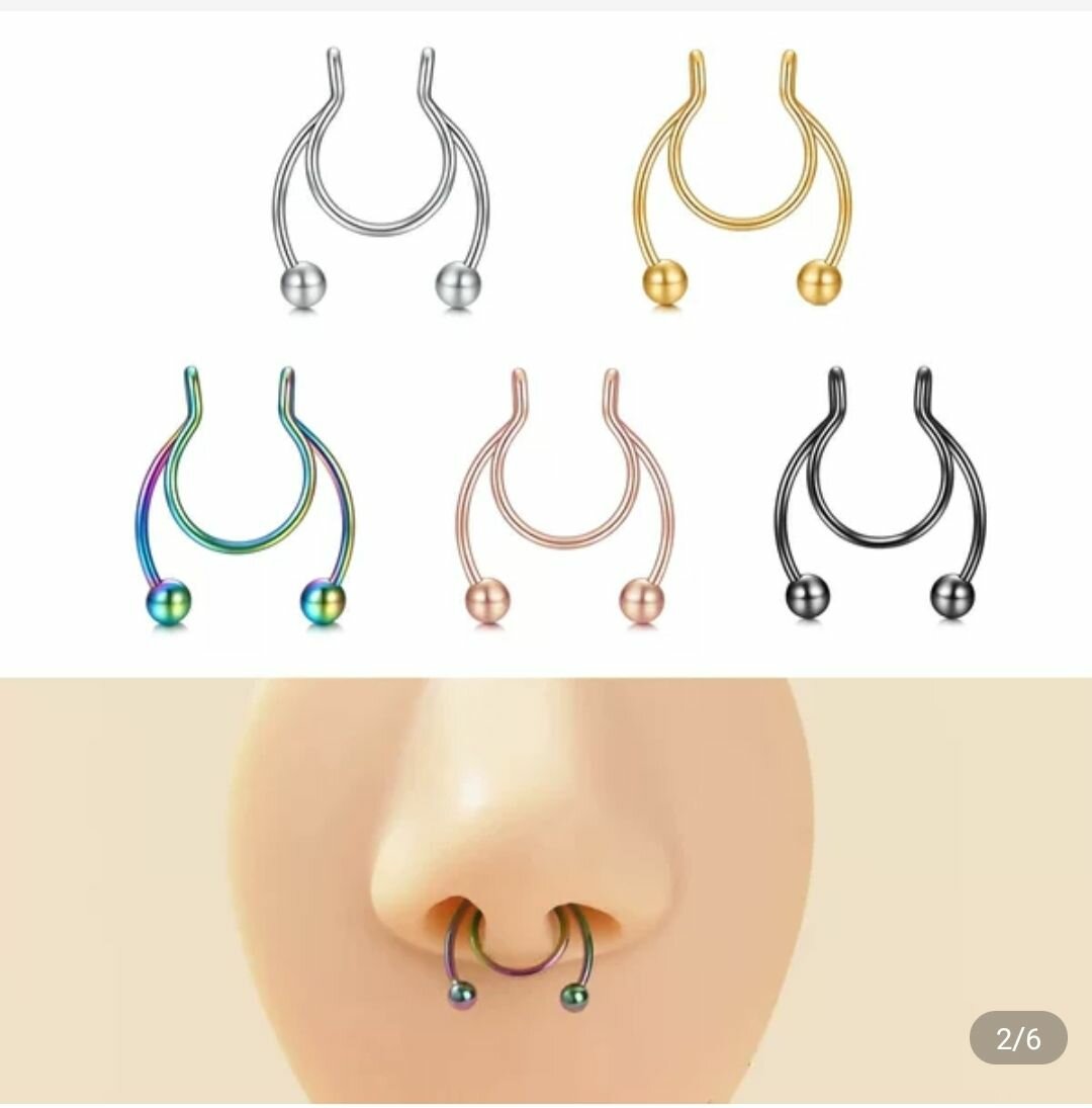 Fake nose and belly ring