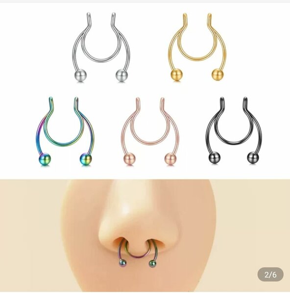 Fake nose and belly ring