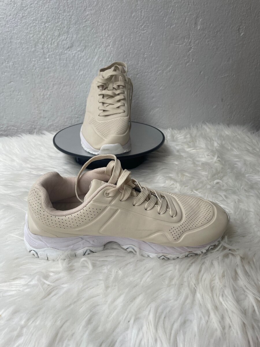 Baskets beige femme tendance
