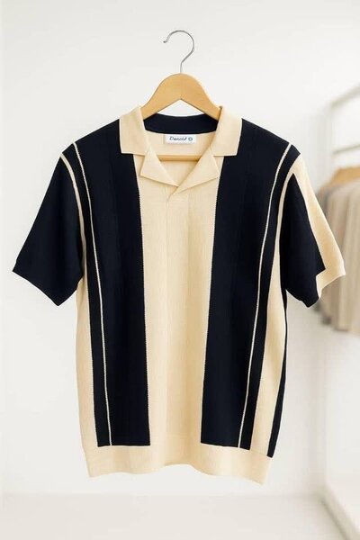 Polo en tricot bicolore