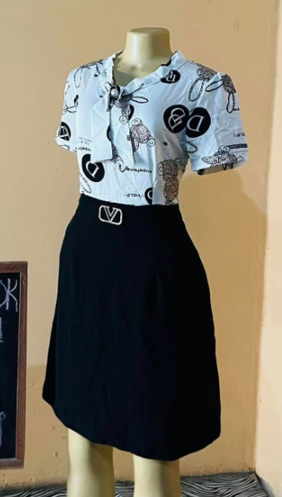 Dress white&black
