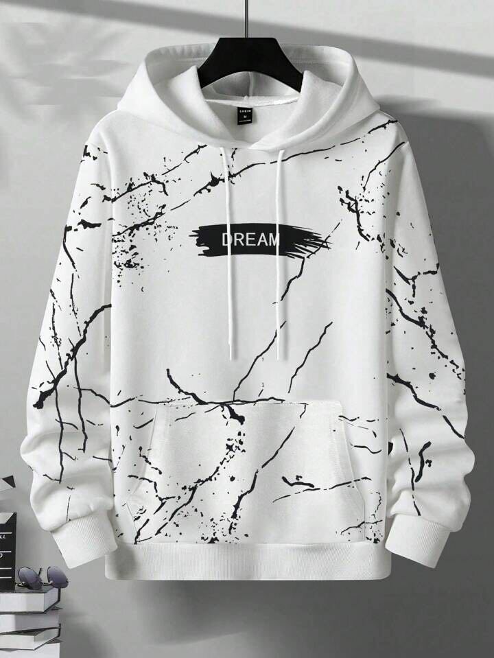 Sweat à capuche motif marbré