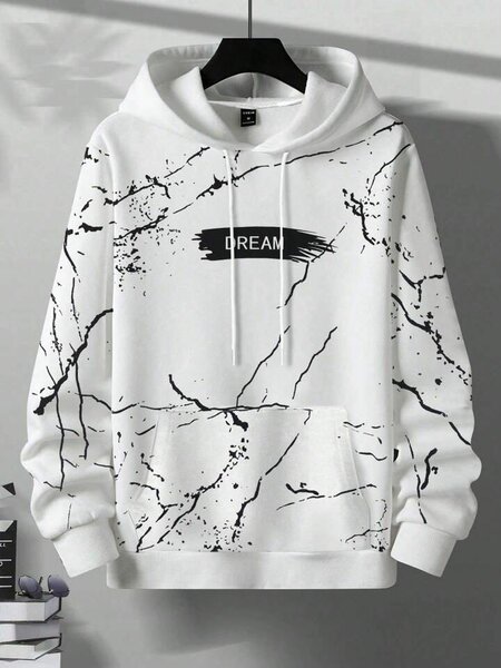 Sweat à capuche motif marbré