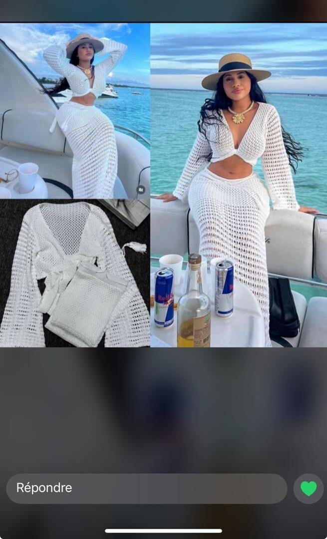 Ensemble de plage crochet blanc