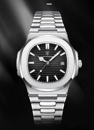 silver black watch