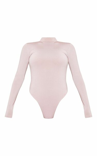 Basic Camel Slinky High Neck Bodysuit