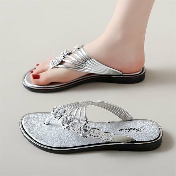 Women Sandals Floral Lady Slip