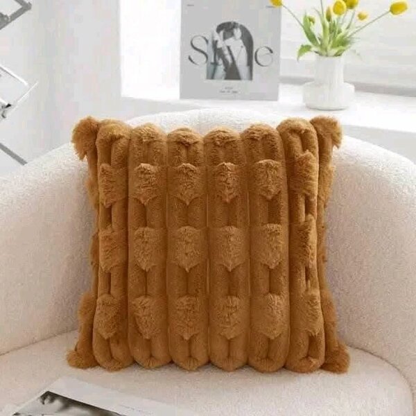 Coussin en peluche texturée