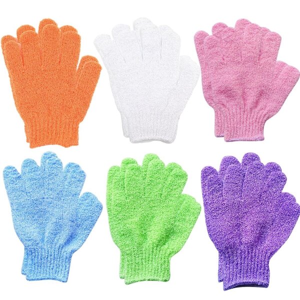 Gants exfoliants colorés douche