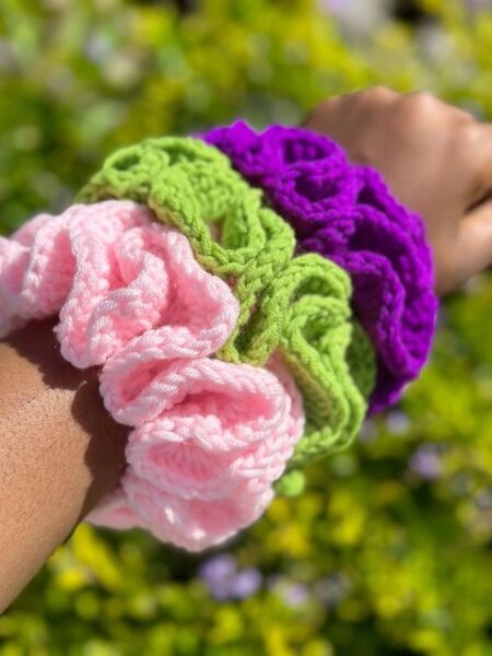 Chouchou scrunchies au crochet
