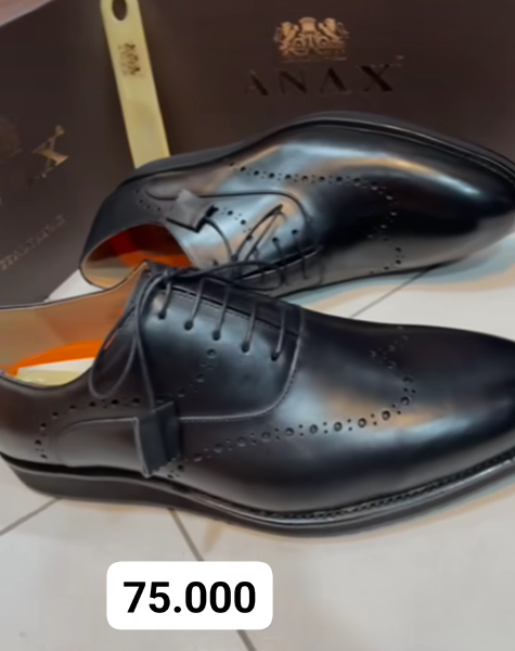 chaussures en cuir pour hommes classiques noir Anax