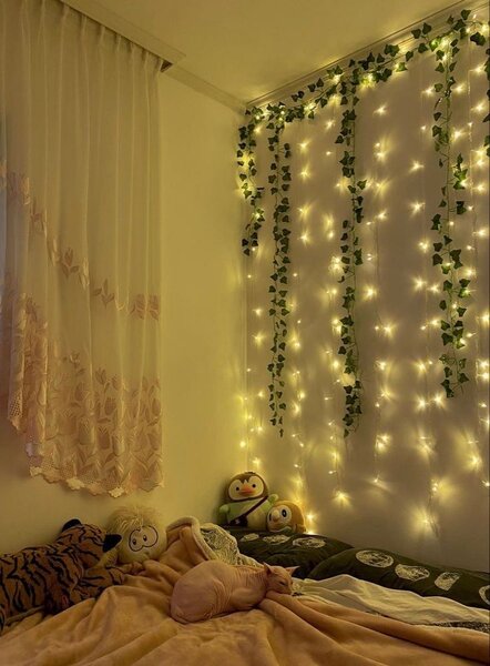 Vine leaves with light