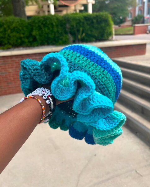 Crochet ruffle hat
