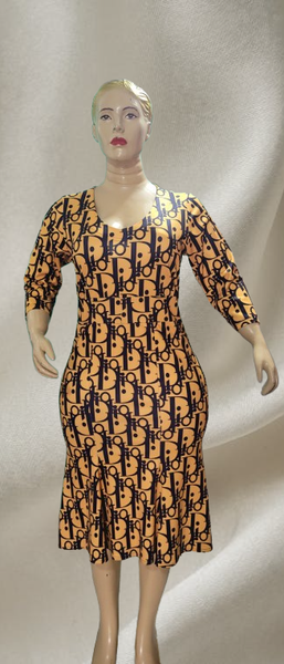 Robe Midi Imprimée Élégante