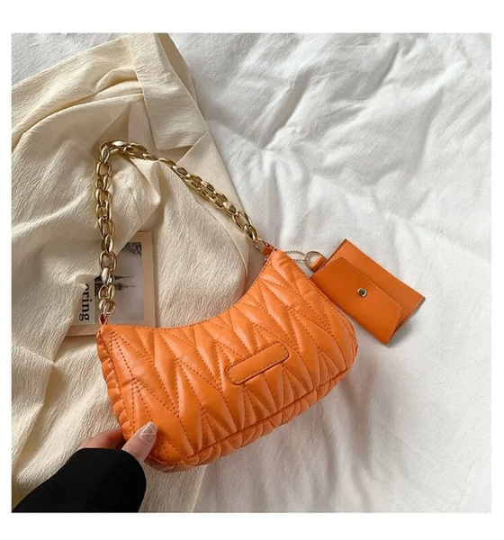 Sac à main matelassé orange