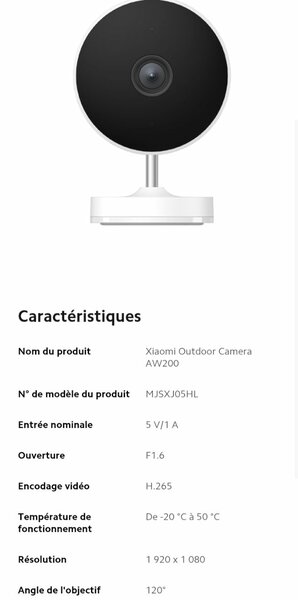 Caméra Extérieure Xiaomi AW200