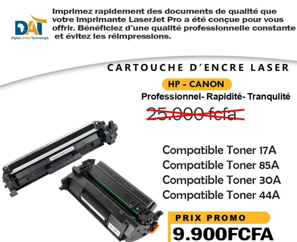 Cartouche D'encre Laser HP-Canon Toner 17A,85A,30A,44A,83A