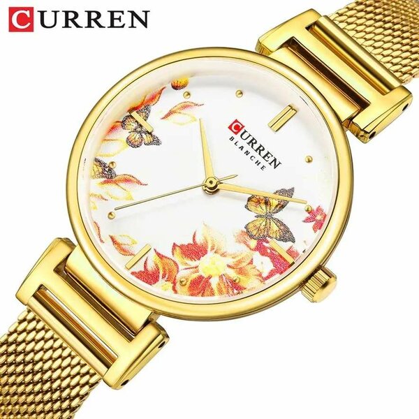 Montre Femme Dorée Élégante