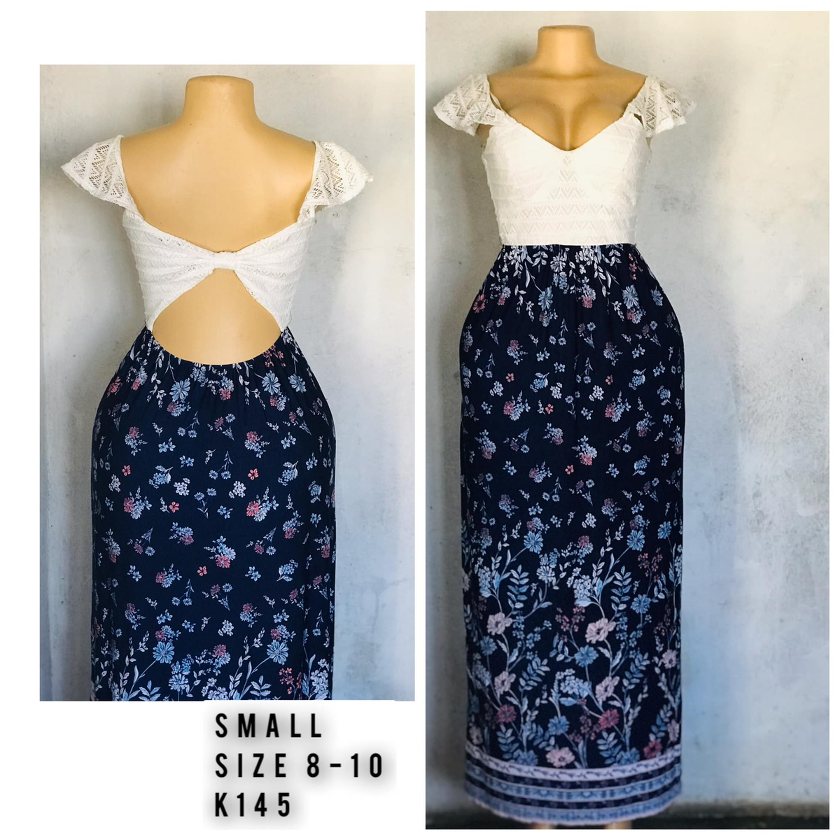 Robe blanc bleu