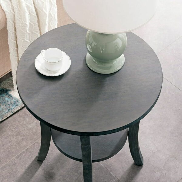 Table ronde bois vintage