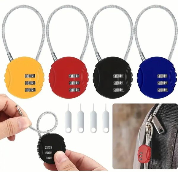 Cadenas à code antivol 4 couleurs
