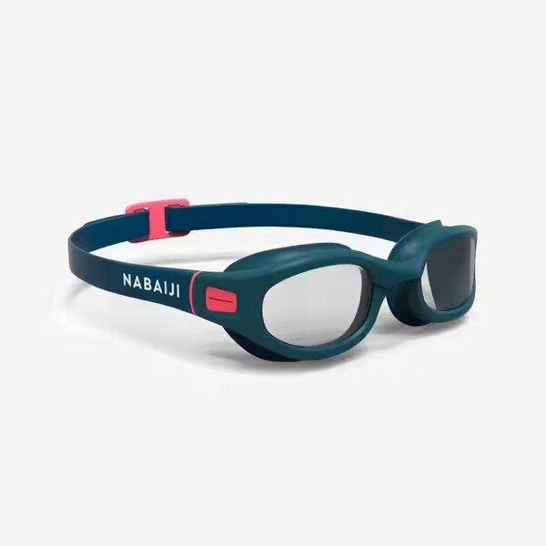 Soft 100 adult swimming goggles - clear lenses - blue / pink