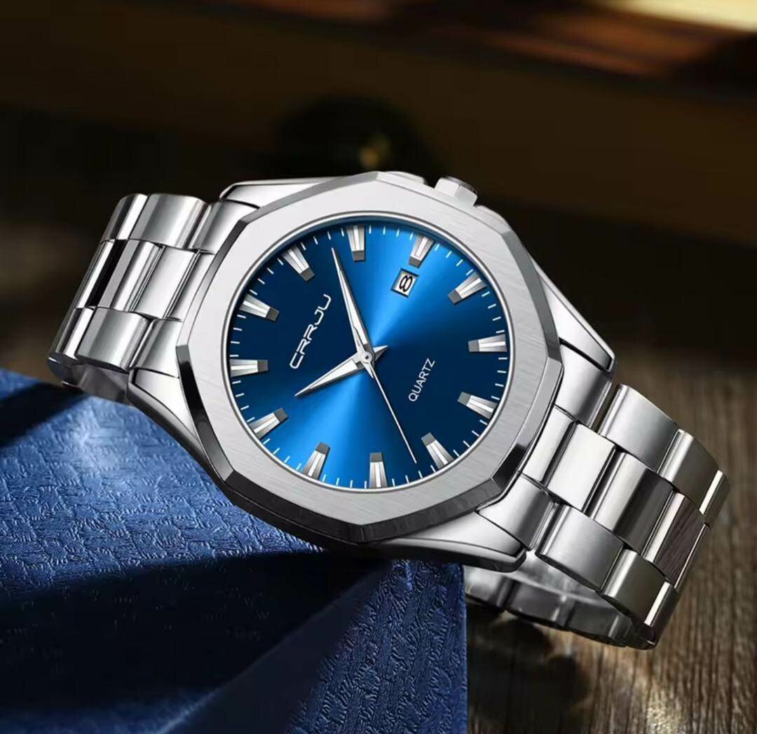 Montre Homme Cadran Bleu Quartz