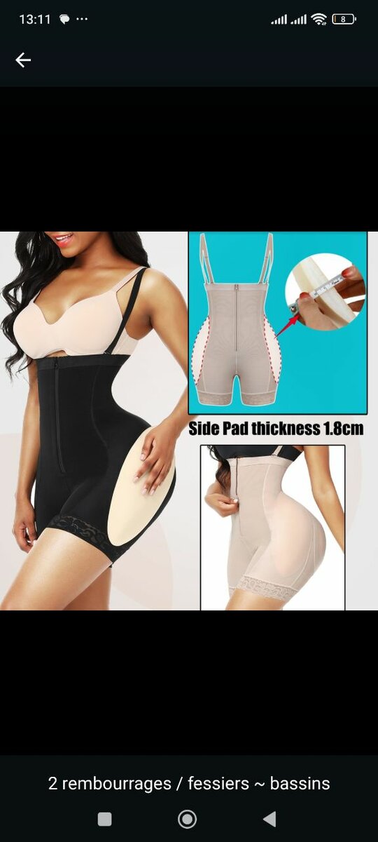 Body shaper avec rembourrage