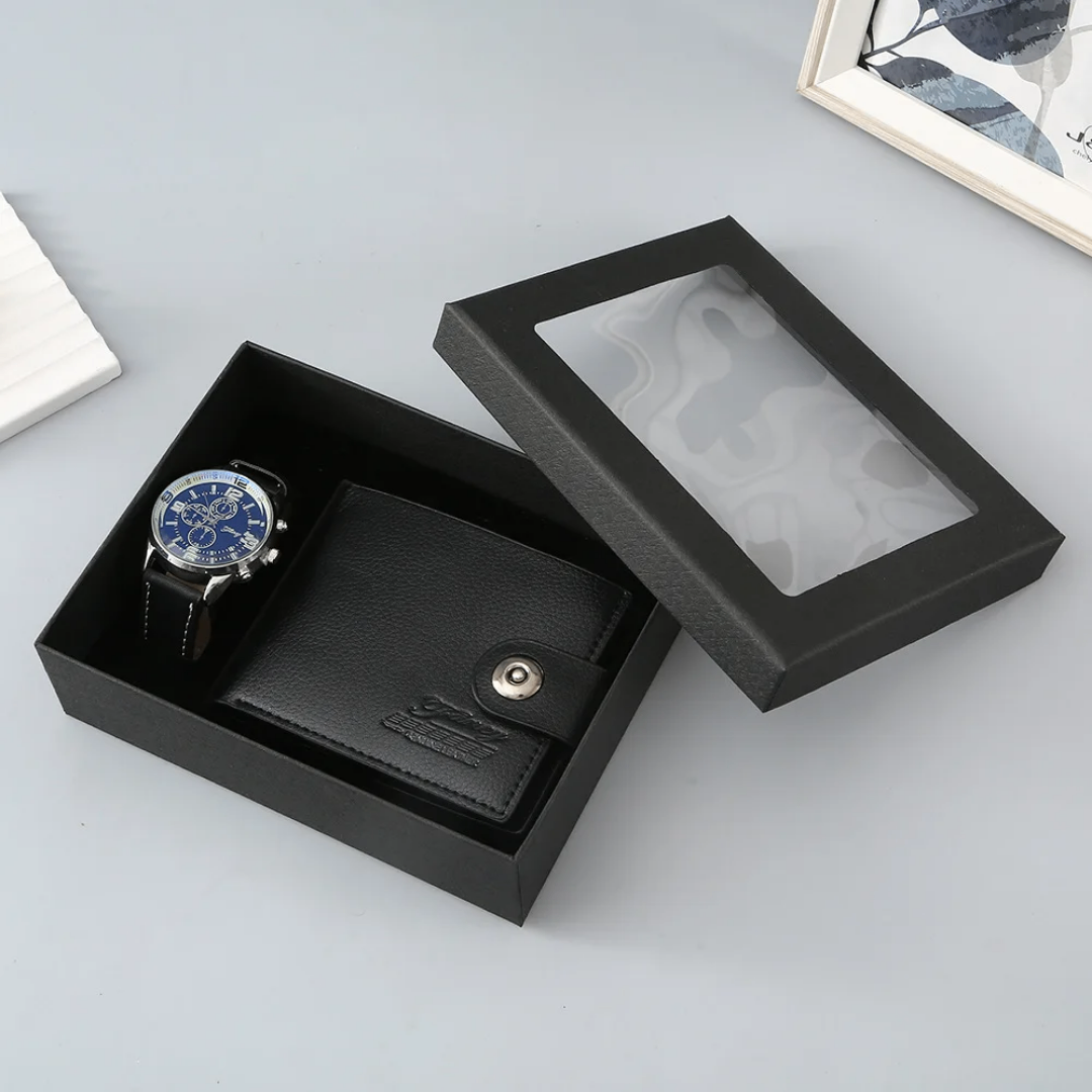 Ensemble montre + portefeuille