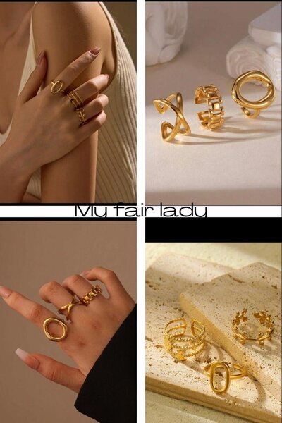 Lot de bague en acier inoxydable