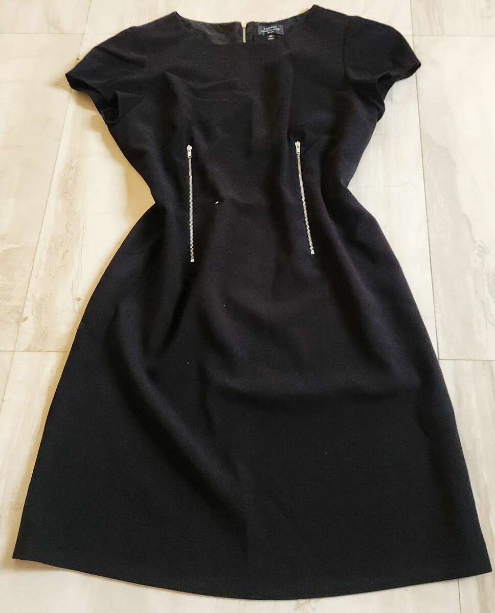 Tahari Arthur S Levine Zipper Detail Fitted Cap Sleeve Dress