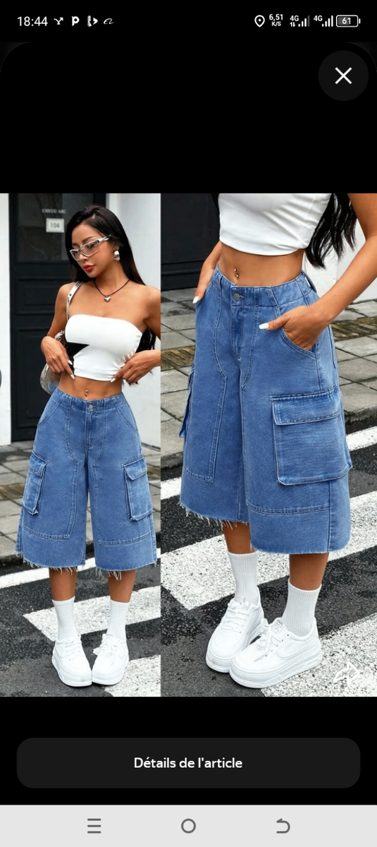 Jupe-culotte en denim tendance