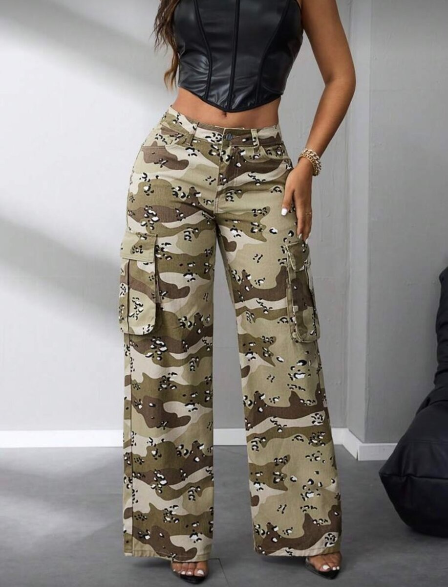 Pantalon cargo treilli femme