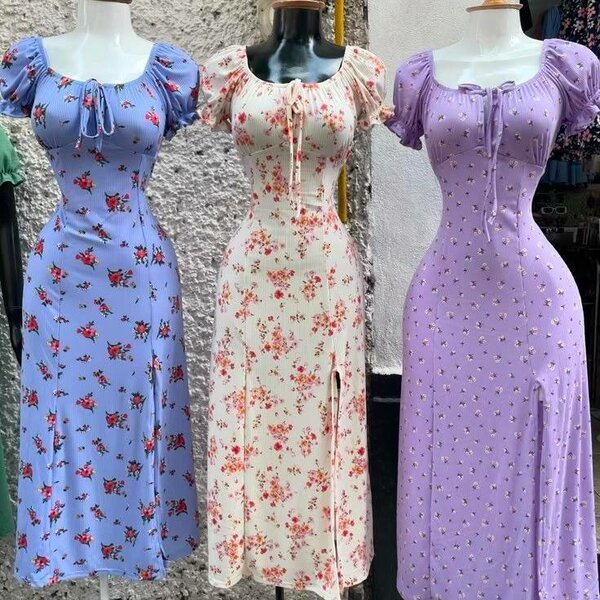 Robes longues à fleurs élégantes