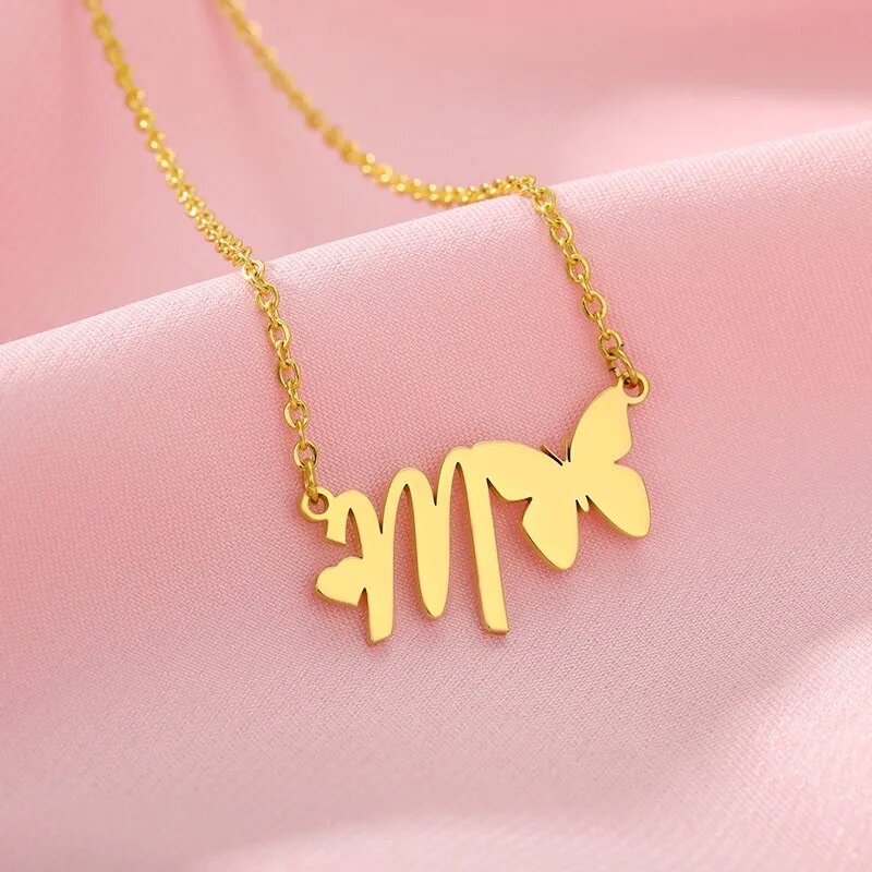 INS Gold Plated Initial Necklace