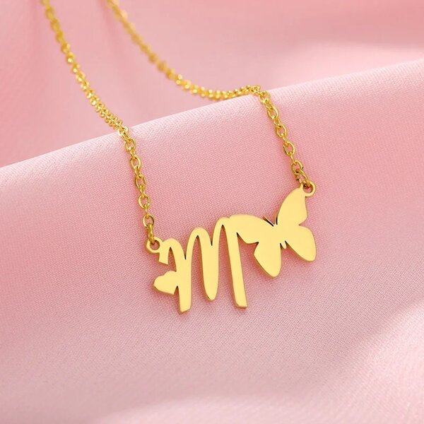 INS Gold Plated Initial Necklace
