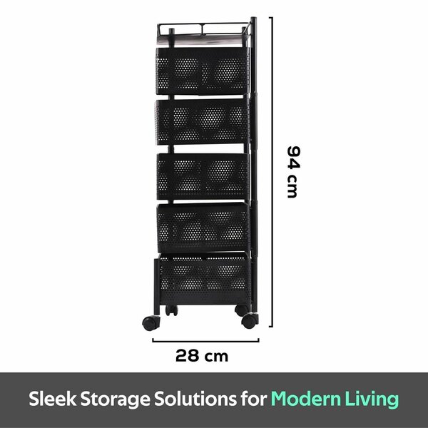 Square Multipurpose Storage Trolley with Wheels
