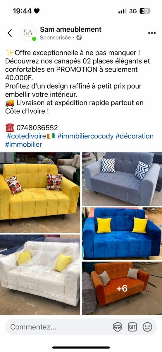 Canapé 2 Places Élegant
