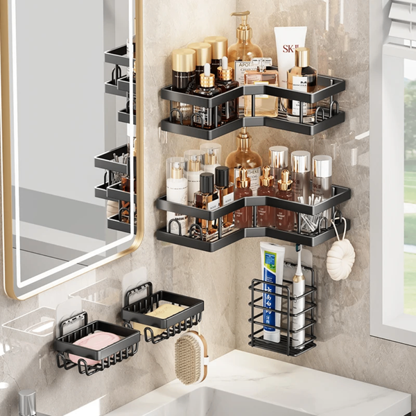 Étagères d'angle de salle de bain