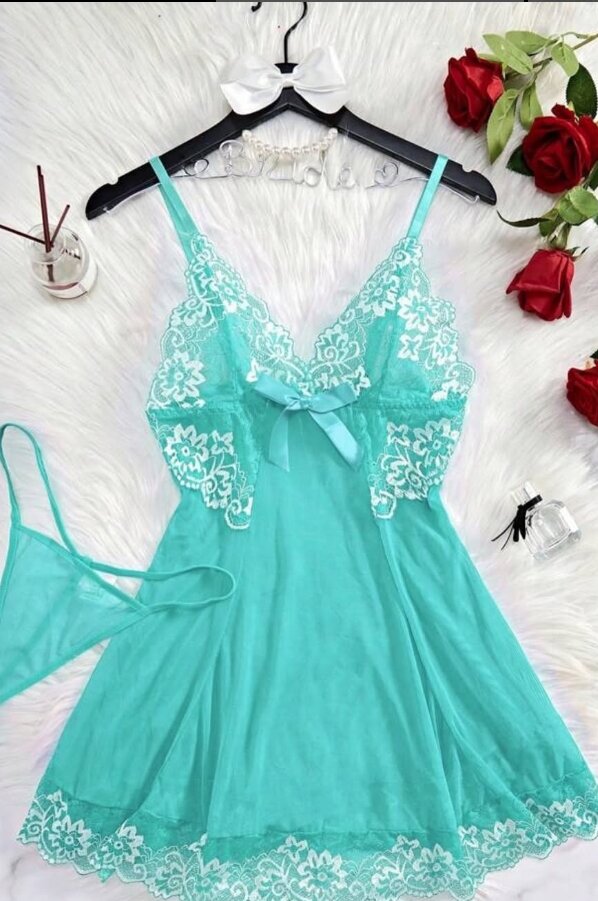 Women's beautiful sky blue nightgown
