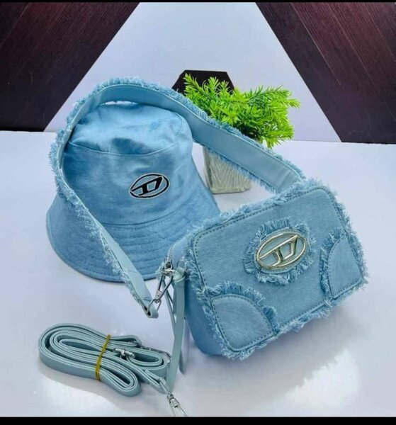 Ensemble chapeau et sac denim