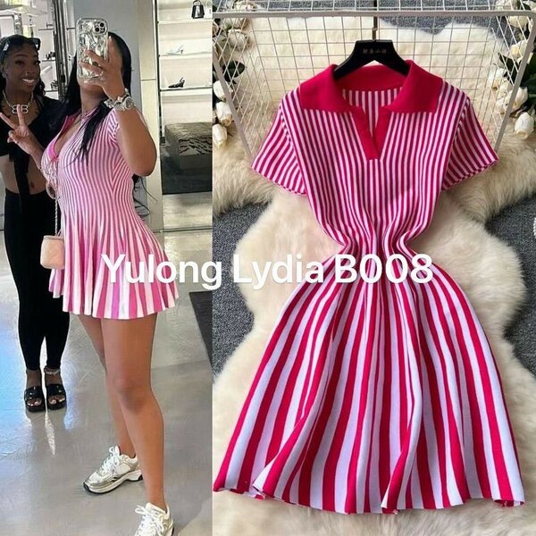 Robe rayée élégante femme