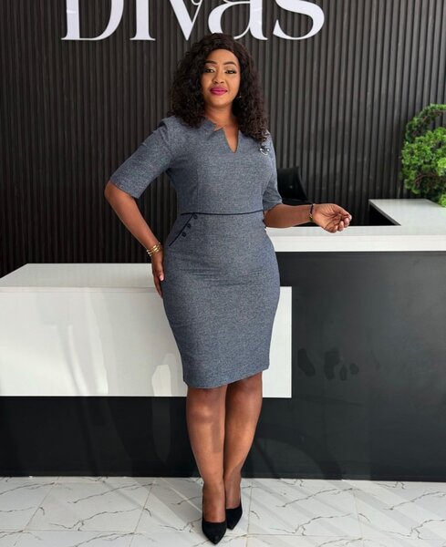 Grey office dress