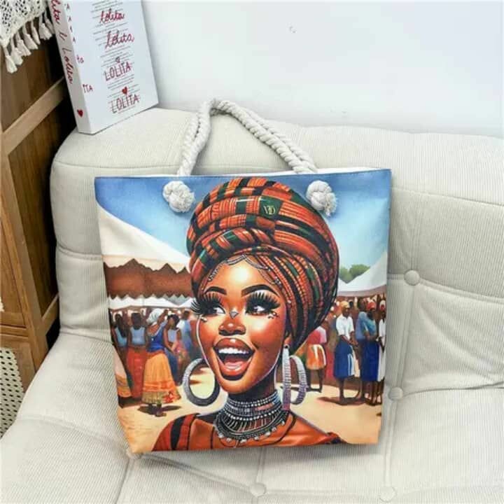 Sac Tissu Coloré avec Motifs