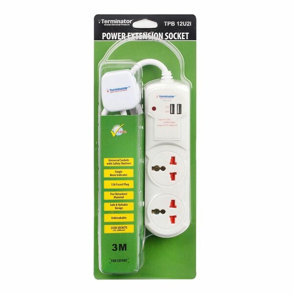 2 Way Extension Lead (2USB)