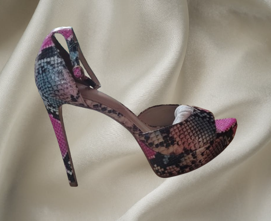 Sandales à talons hauts python femme