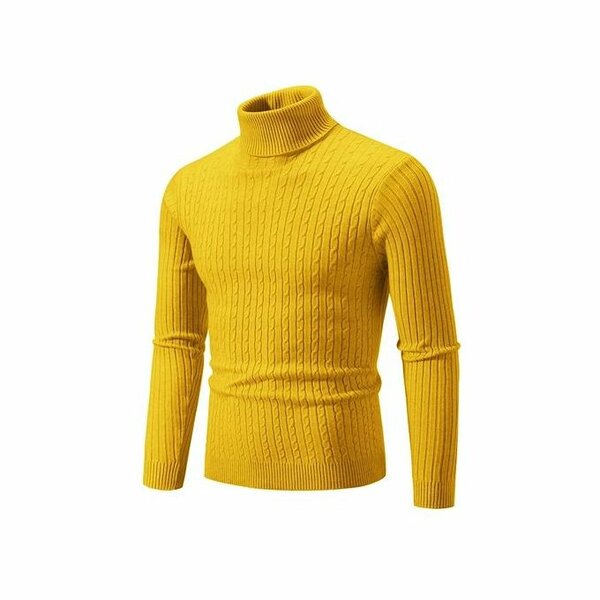Pull à col roulé jaune