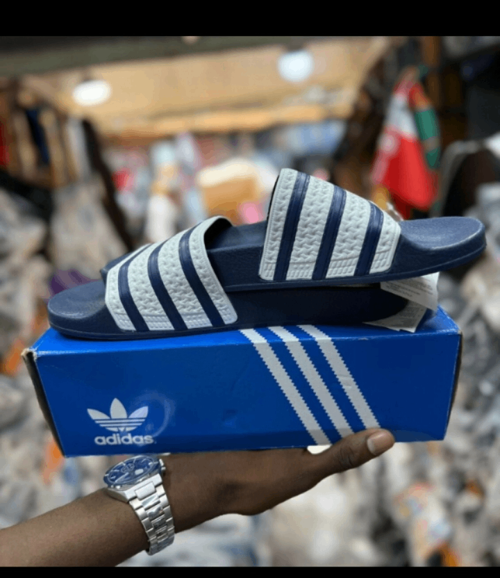 Claquettes adidas bleu-blanc