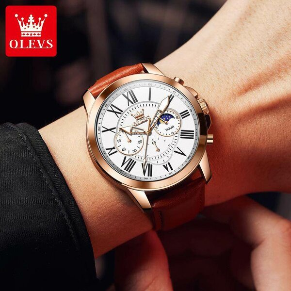 Montre homme cuir élégant OLEVS