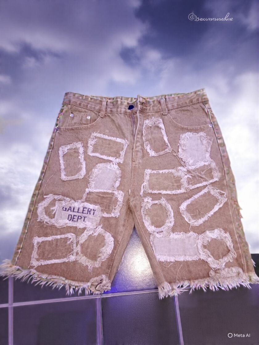 Short en jean patchwork tendance